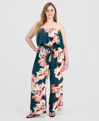 Trendy Plus Size Strapless Jumpsuit