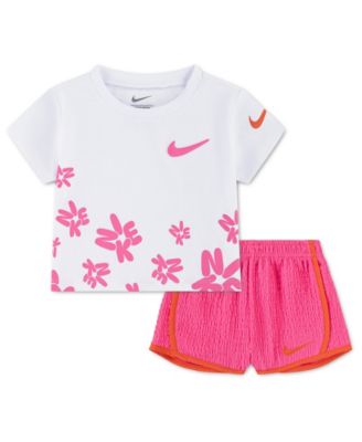 Baby Girls' Short-Sleeve T-Shirt and Shorts, 2-Piece Set