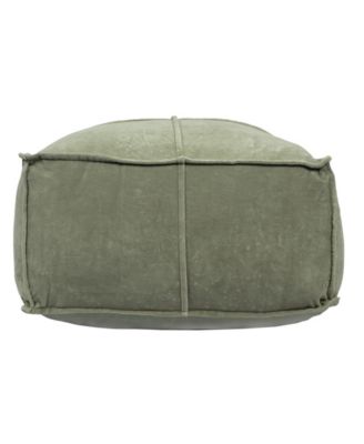 Square 24" Cotton Pouf with Piped Detail