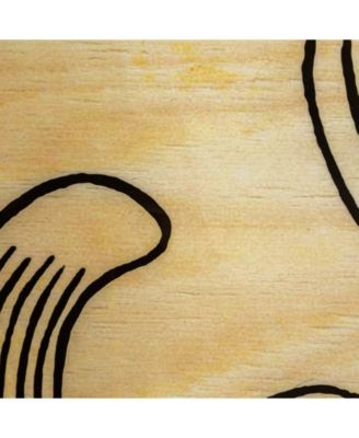 47" Wood Sea Waves Surfboard Oval Coffee Table