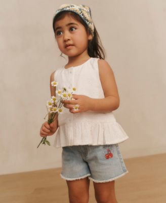 Toddler Girls' Bow Cherry Denim Shorts