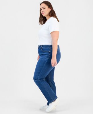 Plus Size High-Rise Straight-Leg Jeans
