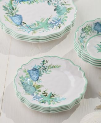 Sea Glass Melamine Salad Plate, Set of 4
