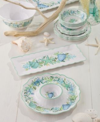 Sea Glass Chip-and-Dip Tray and Rectangular Platter, 2-Pc. Set