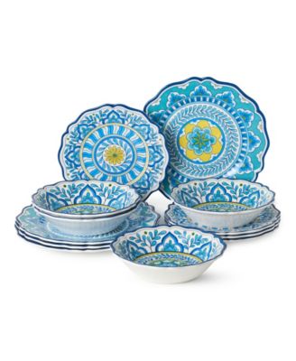 Porto Melamine 12-Piece Dinnerware Set, Service for 4