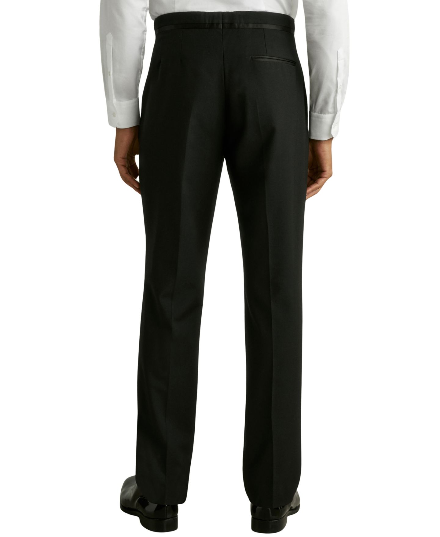 Мужские брюки REISS Poker Tailored-Fit Wool-Blend Tuxedo, цвет: Чёрный — фото 5
