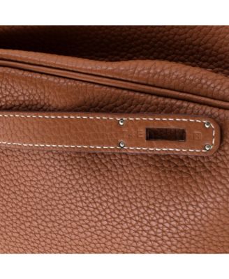 Birkin 35 Handbag Brown Clemence with Palladium Hardware