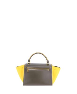 Small Bicolor Trapeze Bag Leather