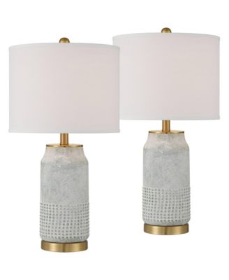 Holly 24 3/4" High Modern 3-Way Table Lamps Set of 2  Finish Ceramic Shade Living Room Bedroom Bedside
