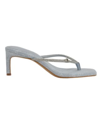 Women's Mayan Rhinestone Thong Kitten Heel Sandals