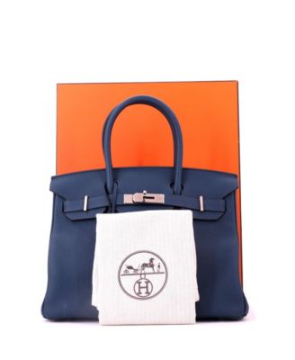 Birkin 30 Handbag Blue Togo with Palladium Hardware