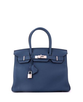 Birkin 30 Handbag Blue Togo with Palladium Hardware