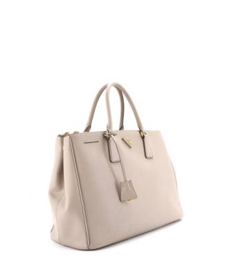 Large Double Zip Lux Tote Saffiano Leather