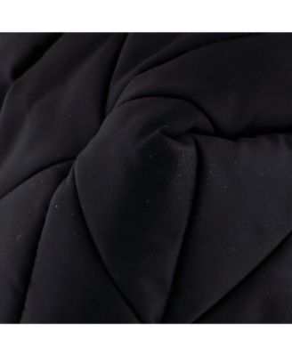 Small Padded Tote Bag Quilted Re-Nylon with Leather