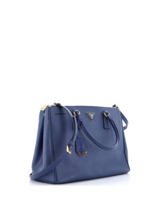 Medium Double Zip Lux Tote Saffiano Leather
