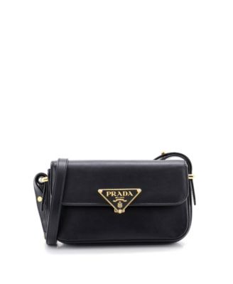 East West Embleme Triangle Logo Flap Bag Soft Calfskin