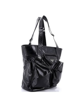 Tall Triple Front Pocket Tote Leather