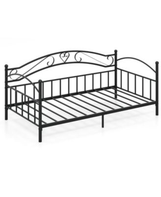 Twin Size Metal Daybed Frame with Headboard for Bedroom