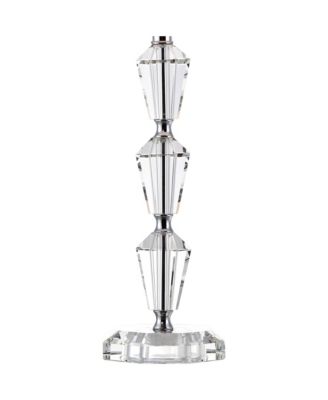 Goddin Accent Table Lamp 23" High Faceted Crystal Column Geneva Drum Shade for Bedroom Living Room Bedside Nightstand Kids