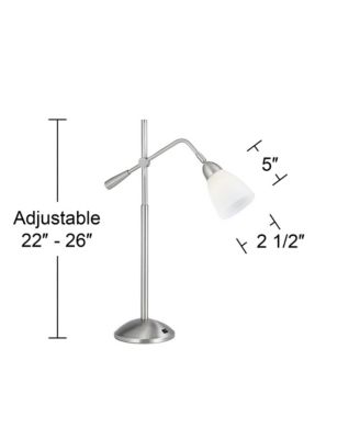 25 3/4" High Modern Desk Lamp Adjustable Height Brushed Nickel Finish Metal Single Home Office
