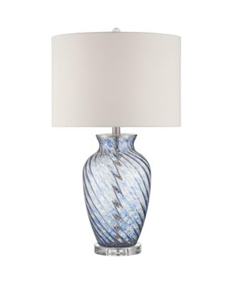Electra 27 3/4" Tall Modern 3-Way Table Lamp Finish Art Glass Single Shade Living Room Bedroom Bedside House