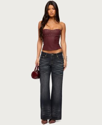 Women's Izara Studded Faux Leather Corset