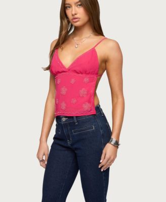 Women's Kazi Backless Floral Bead Top