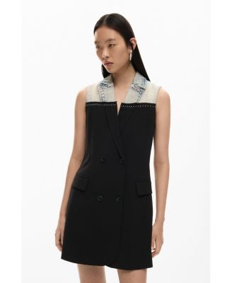 Women's Crossed bimaterial dress
