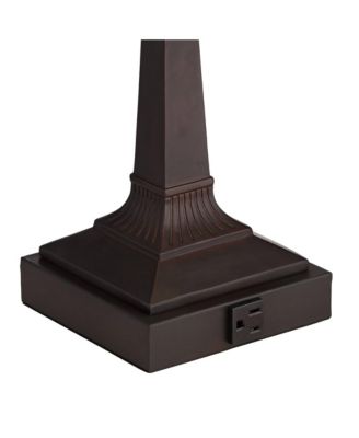 Fleura 17" High Small Rustic Banker Desk Lamps Set of 2 Brown Bronze Finish Metal Home Office Living Room