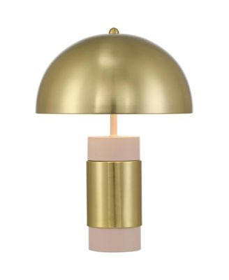 Delia High Antique Brass Mushroom Accent Table Lamp with Dimmer