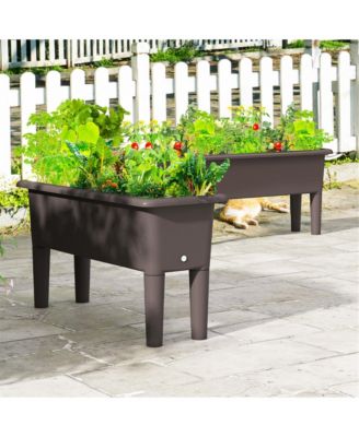 2 PCS Raised Garden Beds with Detachable Legs and Drainage Hole for Vegetables