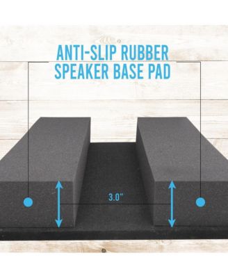 Sound Dampening Speaker Riser Foam - Audio Acoustic Noise Isolation Platform Pads Recoil Stabilizer w/ Rubber Base Pad for Studio Monitor