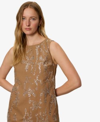revolve brown feather dress Brown Rhinestone Maxi Dress – self-portrait
