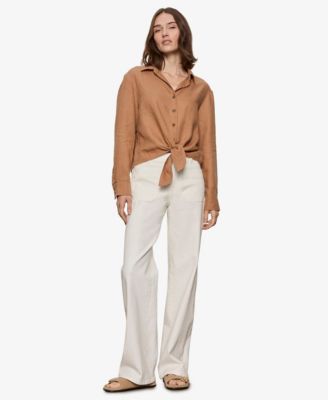 Women's Tie-Front Long-Sleeve Shirt