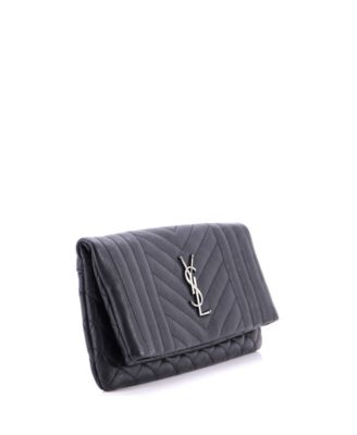Classic Monogram Fold Over Clutch Mixed Matelasse Leather