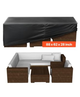 420D Heavy Duty Waterproof Rectangular Patio Furniture Cover, 88 x 62 x 28 in