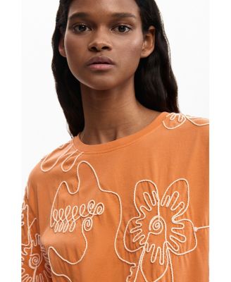 Women's Embroidered Flowers T-shirt