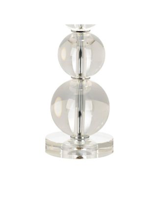 Modern Table Lamps 26.5" High Set of 2 Stacked Crystal Spheres Glass Drum Shade for Living Room Family Bedroom