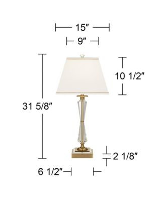 Heath 31 5/8" Tall Large Traditional End Table Lamp USB Port Luxe Crystal Single Living Room Charging