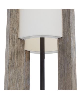 Arrista Modern 63" Tall Standing Floor Lamp Cylinder Foot Switch Wood Wash Finish Living Room Bedroom