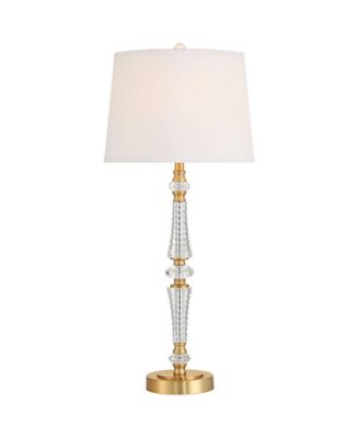 Gracie 32" High Brass and Crystal 3-Way Table Lamp