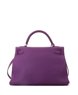 Kelly 32 Handbag Purple Togo with Palladium Hardware