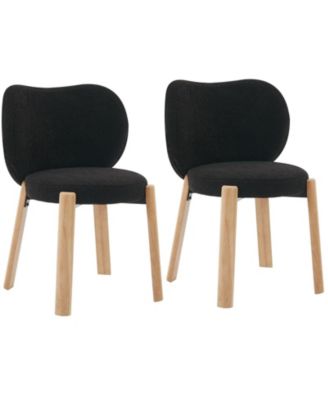 Set of 2 Heart-Back Teddy Vanity Chairs, Armless Small-Space Seating, 300 lb Capacity, Fits Under 24" Desks