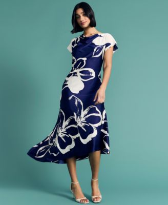 Women's Short-Sleeve Fit & Flare Dress