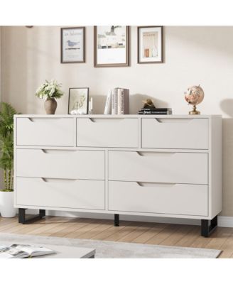 Dresser for Bedroom, Freestanding Horizontal Drawer with Storage, Wooden Closet Chest Storage for Living Room, Hallway, Entryway