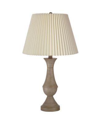 Avery Traditional Table Lamps 25" High Set of 2 Faux Wood with USB Charging Port LED Touch On Off for Living Room Home Desk