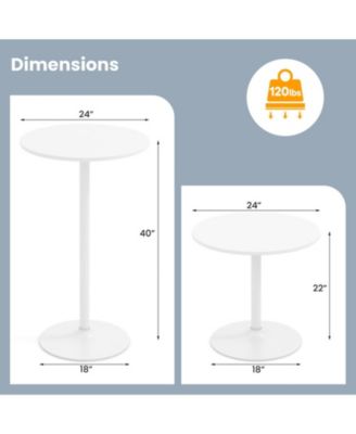 24 in Round Adjustable-Height Bistro Cocktail Table, 22 in or 40 in