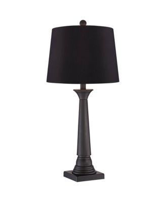 Dolbey 28" Tall Tapered Column Farmhouse Rustic Table Lamps Set of 2 Bronze Finish Metal Shade Bedroom