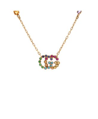Pre-Owned Gucci Gg Running Station Necklace - 18k yellow gold