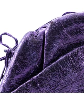 Mini The Pouch Crinkled Metallic Leather